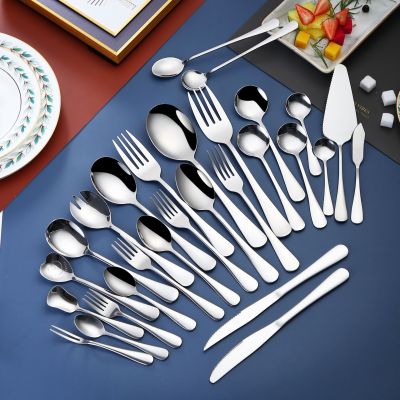 Steel Spoon Soup Spoon Coffee Spoon Fruit Fork Steak Knife and Fork Western Tableware Public Spoon Fork Butter Knife