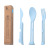 Straw Portable Knife and Fork Set Pp Material Knife Fork and Spoon Student Traveling ThreePiece Suit Wheat Tableware