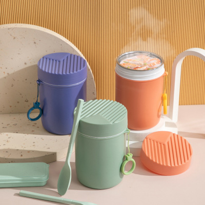 Steel Insulated Soup Cups Portable Breakfast Cup Porridge Cup Small Insulated Bucket Bento Soup Box Soup Cups Cans