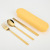 Stainless Steel Chopsticks Spoon Kit Gentiana Green Portable Tableware ThreePiece Set Student Outdoor Korean Tableware