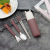 304 Stainless Steel Tableware Children's Kitten Rabbit Fork Spoon and Chopsticks Portable Combination with Box Gift Set
