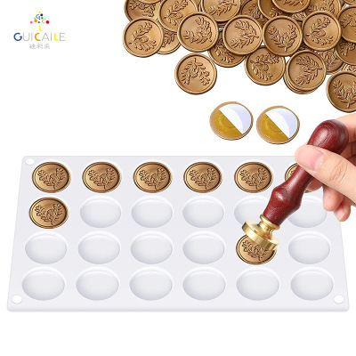 24-Piece round Flat Bottom Wax Seal Silicone Mold Pastry Lollipop Cake Chocolate Biscuit Baking Cylindrical Mold