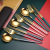 Stainless Steel Portable Tableware Student Tableware Travel Lunch Box ThreePiece Set Fork Spoon And Chopsticks Set Wheat
