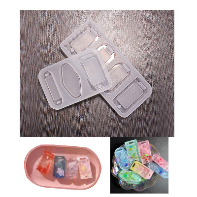 Full Mirror Multiple Square Keychain Tag Pendant Mold Epoxy Quicksand Mold