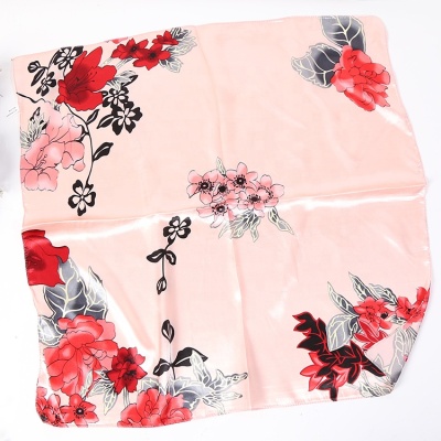 FENNYSUN 60*60 Small Square Silk 100% Polyester Flowers Leav