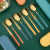 Stainless Steel Chopsticks Spoon Kit Gentiana Green Portable Tableware ThreePiece Set Student Outdoor Korean Tableware