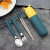 304 Stainless Steel Tableware Children's Kitten Rabbit Fork Spoon and Chopsticks Portable Combination with Box Gift Set