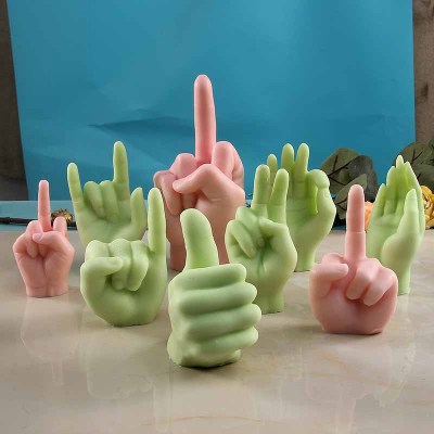 Gesture Finger Finger Candle Silicone Mold DIY Creative Aromatherapy Gypsum Cake Finger Mold Decoration Bk8154