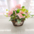 New Artificial Flower Knitted Basket Rose Bonsai Wall Hanging Fake Flower Decoration Living Room Bedroom Dining Room