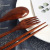Creative Wooden Tableware Spoon Fork Chopsticks Set Spoon Fork Portable Tableware ThreePiece Set in Stock Whole