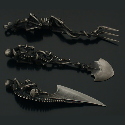 Kitchen Accessories Halloween Gift Skeletal Cutlery Sets Halloween Knife, Fork and Spoon