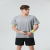  Ice Silk Short Sleeve Men's Running Top Loose Large Size Super Elastic Workout Clothes Breathable Quick-Drying Top