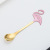 Creative Cute Cartoon Stainless Steel Stirring Coffee Spoon Flamingo Couple Spoon