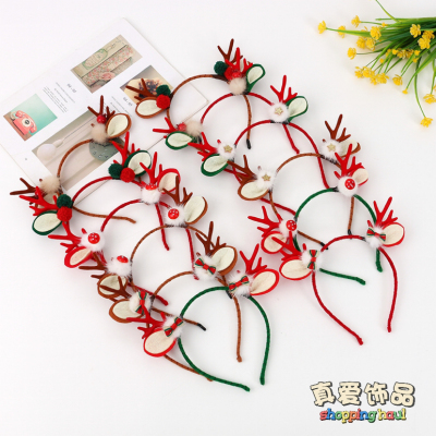 Christmas Headband Small Antlers Headband Hair Accessories Korean Cute Girl's Hair Hoop Elk Mori Style Fairy Style Headdress Fairy