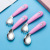 Factory Direct Sales Wholesale 304 Bent Spoon Fork Creative Pattern Set Children Baby Curved Spork Baby Spoon Wholesale