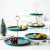 Room Home Light Luxury Gilt Edging Porcelain Double-Layer Cake Plate Three-Layer Afternoon Tea Tableware Dessert Table