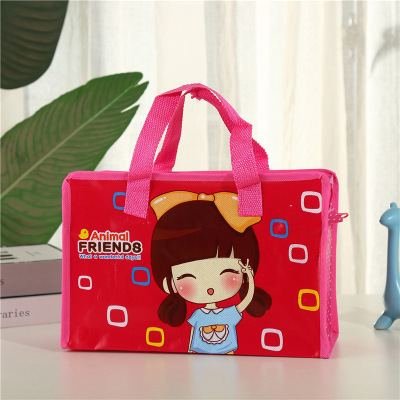 Amazon Cartoon Printing Large Capacity Non-Woven Tote Bag Children's Toy Snack Zipper Bag Student Tuition Bag