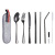 Stainless Steel Tableware Straw Set ScratchResistant Silicone Mouth Outdoor Travel Camping Portable Tableware 7Piece Set