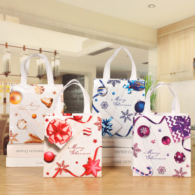 Dried Shrimp Direct Supply Christmas Style Non-Woven Bag One-Time Molding Jingling Bell Spot Bag Portable Gift Bag