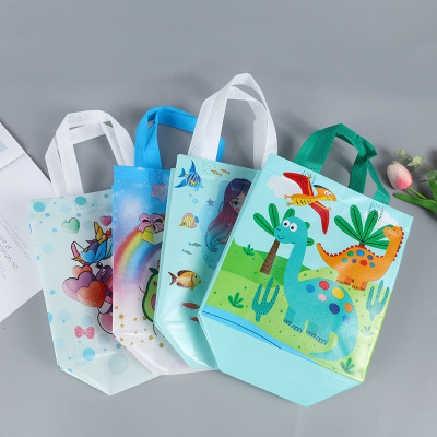 Dried Shrimp Non-Woven Film Portable Gift Bag Cute Cartoon Shopping Bag Children's Toy Snack Carrying Case