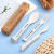 Straw Portable Knife and Fork Set Pp Material Knife Fork and Spoon Student Traveling ThreePiece Suit Wheat Tableware