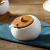 Gift Supply Creative Ceramic Three-Piece Set Golf Seasoning Box Set Household Kitchen Bamboo Cover Seasoning Jar