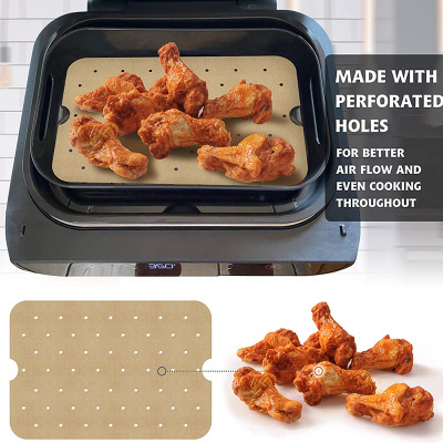 Amazon Rectangular Double Pot Air Fryer Oil-Absorbing Sheets Accessories Paper Kitchen Double-Sided Oiled Paper 100pcs