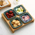 Ceramic with Glass Bamboo Snack Platter 6 Grid Fruit Plate with Lid Dried Fruit Box New Year Wedding Candy Plate Snack Dish