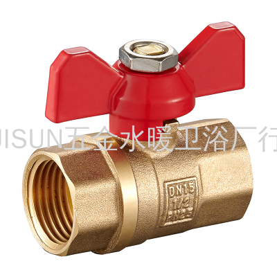 South American Medium Outer Wire Butterfly Ball Valve Straight Valve Internal and External Tooth Ball Valve Butterfly Handle Copper Ball Valve Ball Valve