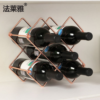 European-Style Iron Wine Rack Detachable Red Wine Rack Hotel Home Wine Rack Decorative Crafts Decoration