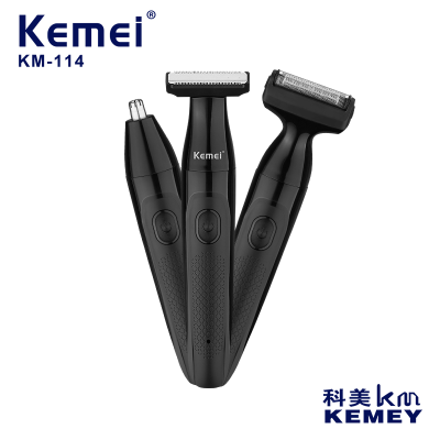 Cross-Border Factory Direct Supply Household Shaver Kemei KM-114 Men's Electric Shaver Multi-Functional Hair Removal Device