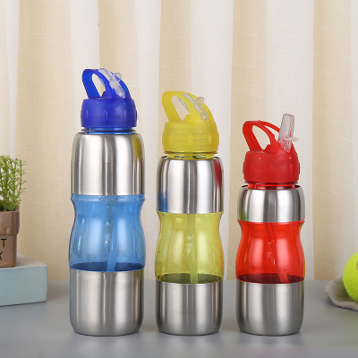 Factory Direct Sales Sports Bottle Sports Kettle Series Fashion Exquisite Water Cup Upper and Lower Steel Bottom Cover