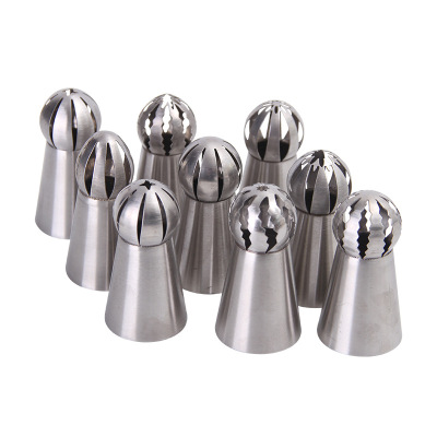 304 Stainless Steel Russian Spherical Mounting Flower Tip One-Time Molding Cream Piping Appliance Torch Flower Tip