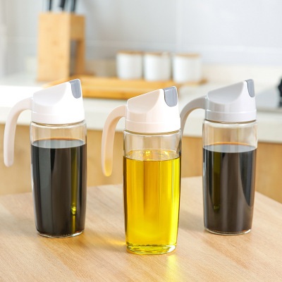 Oil Bottle Kitchen Automatic Opening and Closing with Lid Seasoning Bottle Oil Bottle Vinegar Bottle Oil Jar Pot