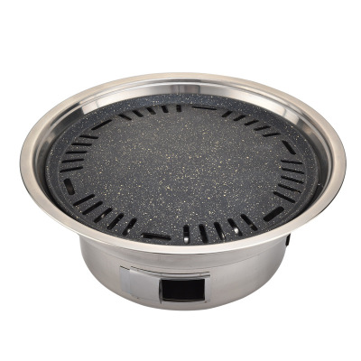 round Barbecue Oven Indoor Smokeless Barbecue Oven Household Charcoal Baking Tray for One Person Charcoal Grill Stove