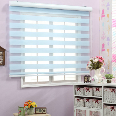 Export Foreign Trade Curtain Roller Shutter Shading Day & Night Curtain Shading Louver Soft Gauze Curtain Finished Kitchen Curtain Punching