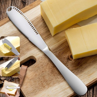 430 3-in-1 Stainless Steel Butter Knife Baking Bread Cream Cheese Butter Scraper