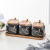 Kitchen Frosted Seasoning Jar Set Marbling Ceramic Household Combination Seasoning Box Salt and Sugar Spice Jar