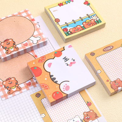 Orange Tiger Sticky Notes Cute Notepad Student Journal Message Memo Note Tearable Message Post Note Paper