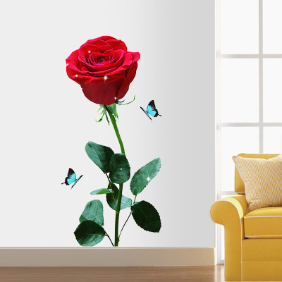 Extra Large Rose Wall Sticker Three-Dimensional Wall Sticker and Wall Sticker Room Bedroom and Living Room Decoration Rose Flower