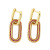 Double Ring Lock Earrings Female Diamond Stud Earrings Simple European and American Style Retro Hip Hop Earrings Eru13