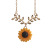 EBay Sunflower Leaves Flower Pendant Clavicle Chain Necklace and Earrings Suite New Branch Three-Piece Set