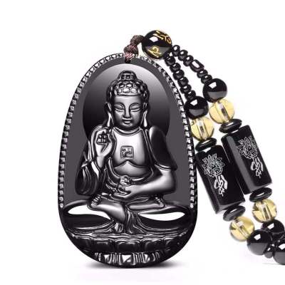 2020 New Imitation Obsidian Wholesale Patron Saint Amulet Zodiac Buddha Eight Patron Saints Pendant Twelve Zodiac