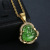 Stainless Steel New Diamond-Embedded Gold-Plated Glass Stone Chalcedony Ornament Big Belly Maitreya Buddha Pendant