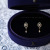 Silver Plated 14K Gold Earrings Zircon Flash Retro Temperament Palace Style Niche High-Grade Shiny Small Ear Studs