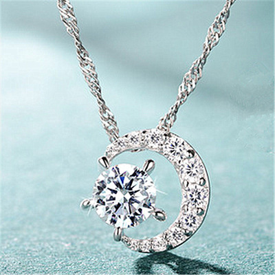 Women's Eternal Star and Moon Pendant Star-Beating Clavicle Chain Japanese and Korean-Style Dazzling Exquisite Pendant