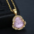 Stainless Steel New Diamond-Embedded Gold-Plated Glass Stone Chalcedony Ornament Big Belly Maitreya Buddha Pendant