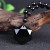 Obsidian Pendant Spirit Pendulum Energy Stone Obsidian Hexagram Necklace Men Women's Sweater Chain Jewelry Wholesale