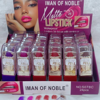 Iman of Noble Brand New No Stain on Cup African Color Lipstick Natural Moisturizing Durable Makeup