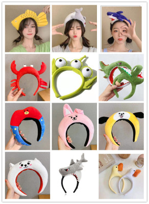 Internet Celebrity Shark Dinosaur Headband Funny Cartoon Headband Cute Girl Selling Germination Card Crocodile Headband